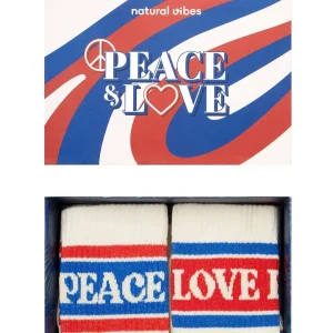 Natural Vibes Bio-Socken Geschenkset - 2er Set Tennissocken Peace & Love
