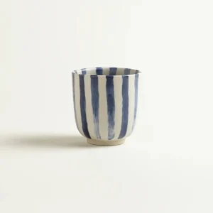 onomao Becher Klassik blau-weiß-gestreift - 2er Set