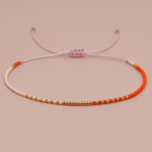 noord® Perlenarmband im Boho Stil orange, rosé, gold