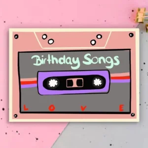 Ute Arnold / Hej.Ibiza Postkarte Birthday Songs Kassette