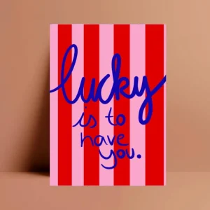Ute Arnold / Hej.Ibiza Postkarte Lucky is to have you