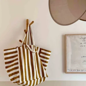 Rose in April - Tasche Elisa Streifen Caramel - 50x62 cm