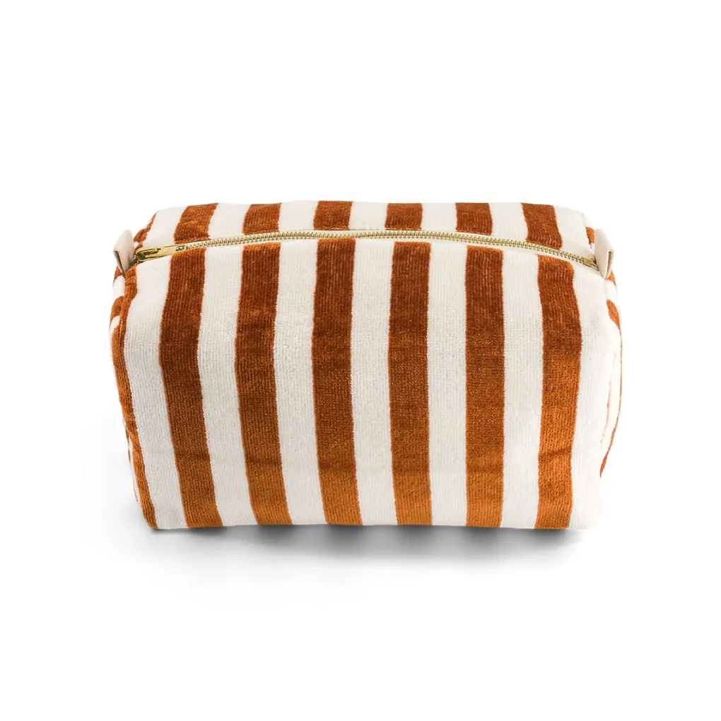 rose_in_april_vic_toffee__0.webp Rose in April Vic Toffee Stripes Frottee Kosmetiktasche - 26X13cm