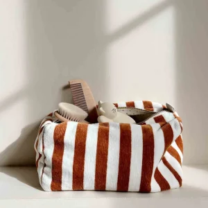 Rose in April Vic Toffee Stripes Frottee Kosmetiktasche - 26X13cm