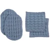 The Organic Company Big Waffle Make up Pads grey blue - 4er Set