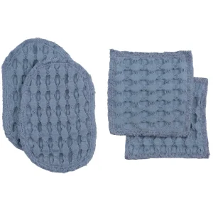 The Organic Company Big Waffle Make up Pads grey blue - 4er Set