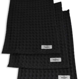 The Organic Company Big Waffle Wash Cloth dark grey - 3er Set