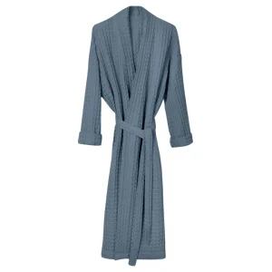 The Organic Company Big Waffle Bademantel grey blue
