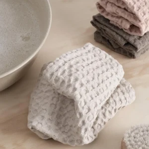 The Organic Company Big Waffle Wash Cloth stone - 25x40cm