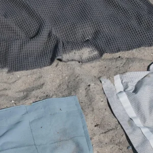 The Organic Company Big Waffle Towel and Blanket dark grey - 150x100cm