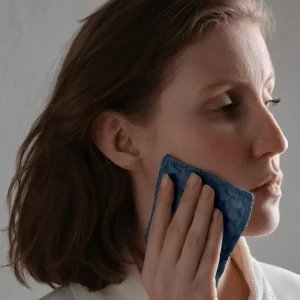 The Organic Company Big Waffle Make up Pads grey blue - 4er Set