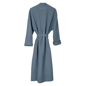 The Organic Company Big Waffle Bademantel grey blue