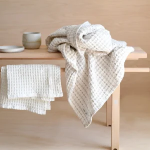 The Organic Company Big Waffle Handtuch natural white stone - 50x75cm