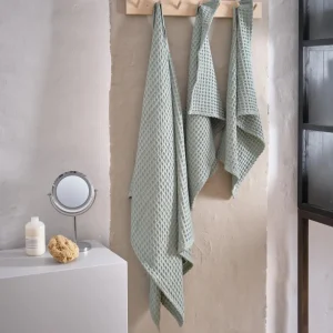 The Organic Company Big Waffle Handtuch dusty mint - 50x75cm