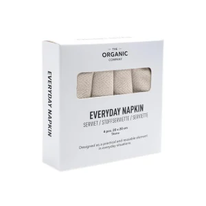 The Organic Company Stoff Servietten Everyday 20x20 cm stone - 4er Set