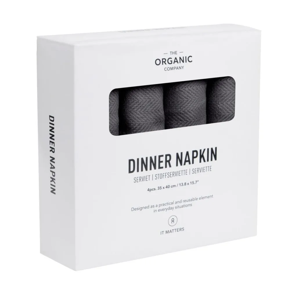 the_organic_company_stoff_1.webp The Organic Company Stoff Servietten Dinner 35x40 cm dark grey - 4er Set